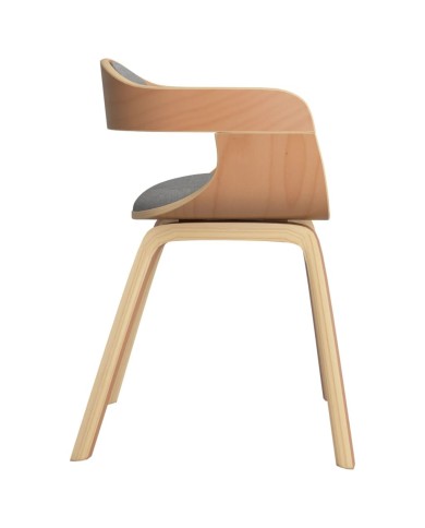 Chaise de salle à manger Taupe Bois courbé et tissu