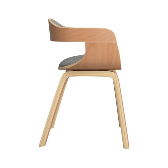 Chaise de salle à manger Taupe Bois courbé et tissu