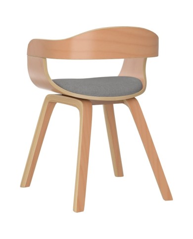 Chaise de salle à manger Taupe Bois courbé et tissu