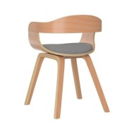 Chaise de salle à manger Taupe Bois courbé et tissu