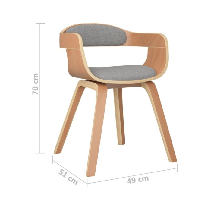 Chaise de salle à manger Taupe Bois courbé et tissu