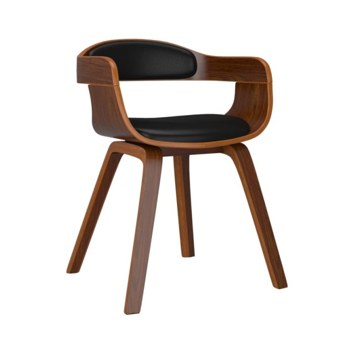 Chaises de salle à manger 2 pcs Noir Bois courbé et similicuir