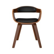 Chaises de salle à manger 2 pcs Noir Bois courbé et similicuir
