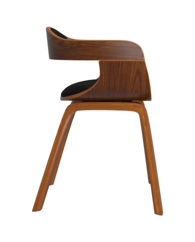 Chaises de salle à manger 2 pcs Noir Bois courbé et similicuir
