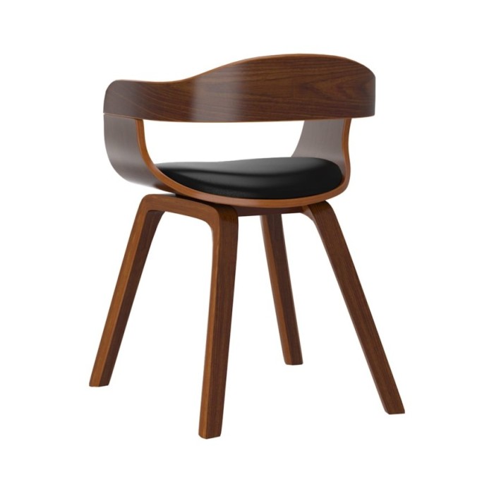 Chaises de salle à manger 2 pcs Noir Bois courbé et similicuir