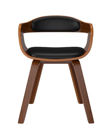 Chaises de salle à manger 4 pcs Noir Bois courbé et similicuir