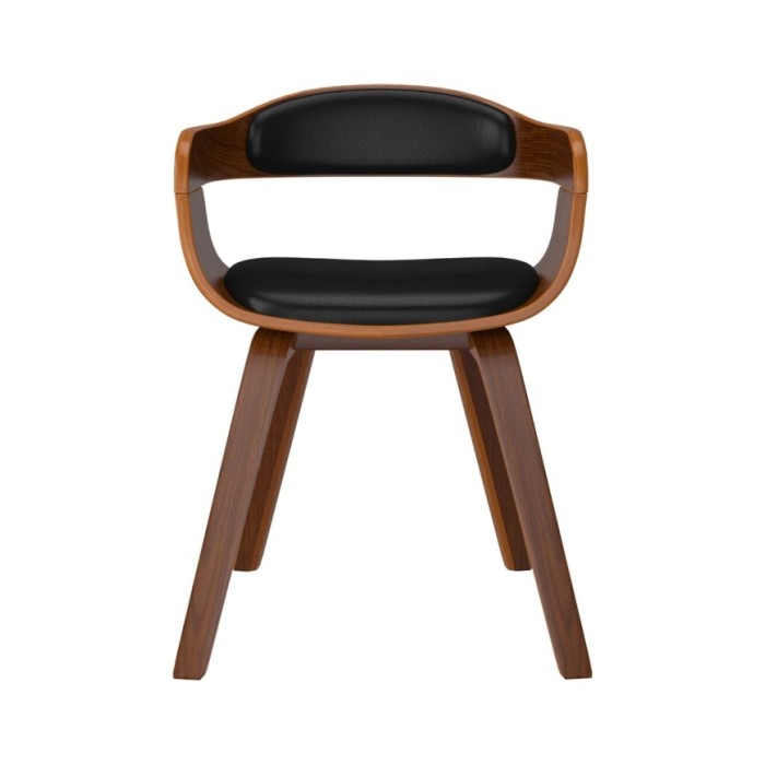 Chaises de salle à manger 4 pcs Noir Bois courbé et similicuir