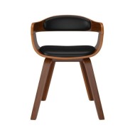 Chaises de salle à manger 4 pcs Noir Bois courbé et similicuir