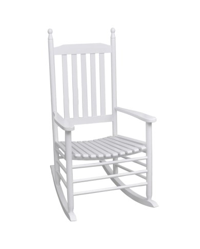 Chaise à bascule avec siège incurvé Blanc Bois
