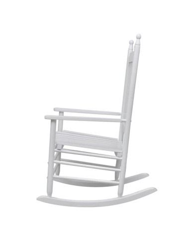 Chaise à bascule avec siège incurvé Blanc Bois