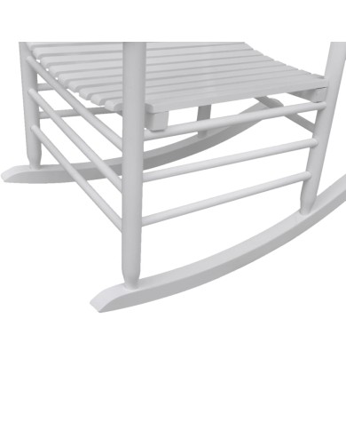 Chaise à bascule avec siège incurvé Blanc Bois