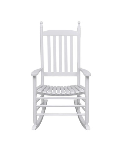Chaise à bascule avec siège incurvé Blanc Bois