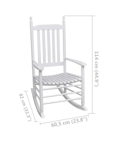 Chaise à bascule avec siège incurvé Blanc Bois