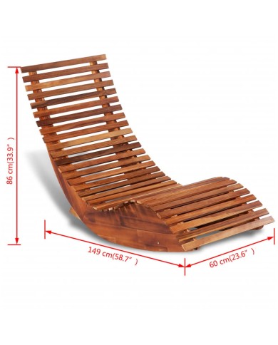 Chaise longue basculante Bois d'acacia