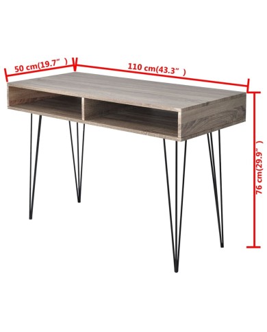 Bureau avec 2 compartiments Gris