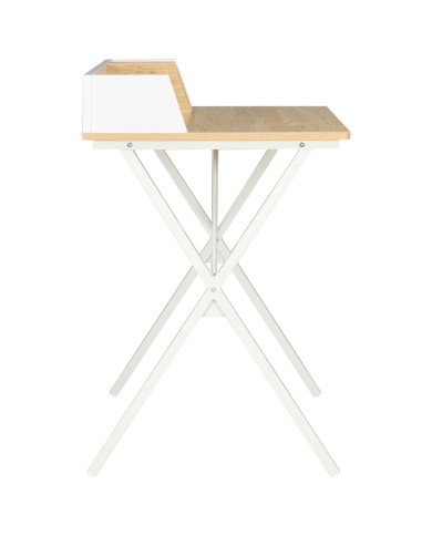 Bureau Blanc et naturel 80x50x84 cm