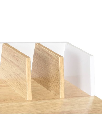 Bureau Blanc et naturel 80x50x84 cm