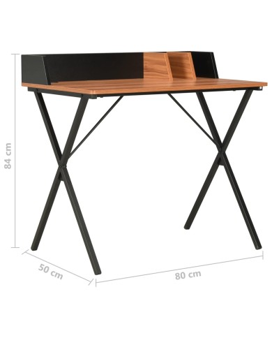 Bureau Noir et marron 80x50x84 cm