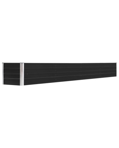 Lit surélevé de jardin Acier galvanisé 320x40x45 cm Anthracite