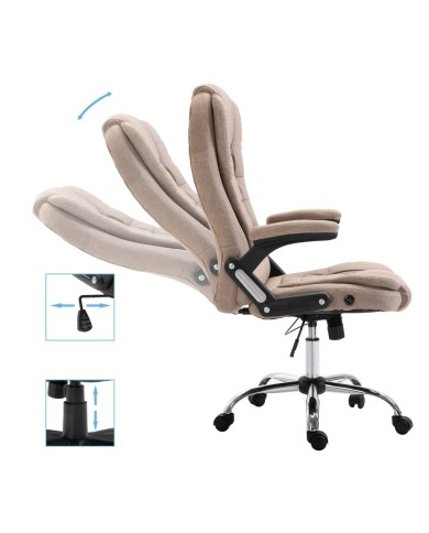 Chaise de bureau Taupe Polyester