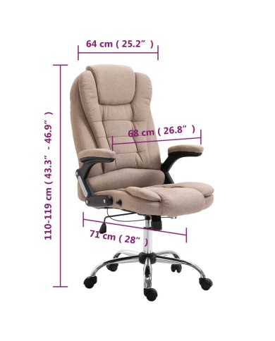 Chaise de bureau Taupe Polyester