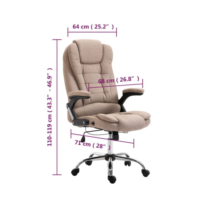 Chaise de bureau Taupe Polyester