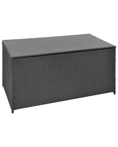 Boîte de rangement de jardin Noir 120x50x60 cm Résine tressée  