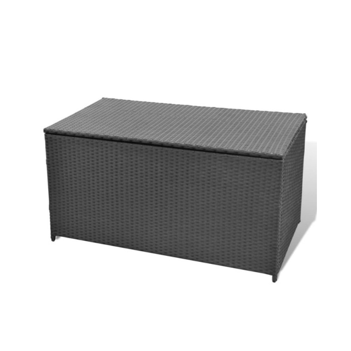 Boîte de rangement de jardin Noir 120x50x60 cm Résine tressée  