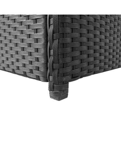 Boîte de rangement de jardin Noir 120x50x60 cm Résine tressée  
