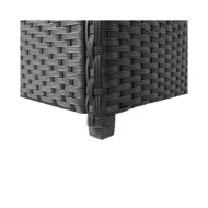 Boîte de rangement de jardin Noir 120x50x60 cm Résine tressée  