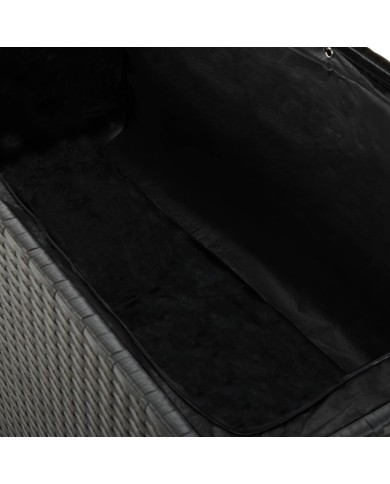 Boîte de rangement de jardin Noir 120x50x60 cm Résine tressée  