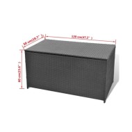Boîte de rangement de jardin Noir 120x50x60 cm Résine tressée  