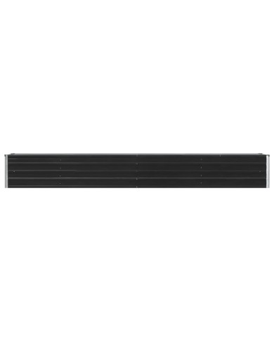 Lit surélevé de jardin Acier galvanisé 320x40x45 cm Anthracite