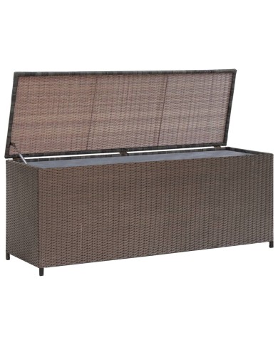 Boîte de rangement de jardin Marron 120x50x60 cm Résine tressée