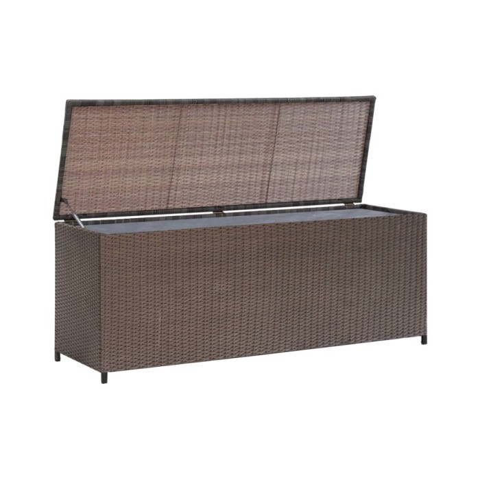 Boîte de rangement de jardin Marron 120x50x60 cm Résine tressée