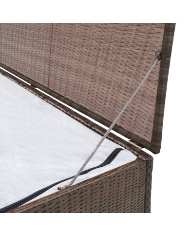 Boîte de rangement de jardin Marron 120x50x60 cm Résine tressée