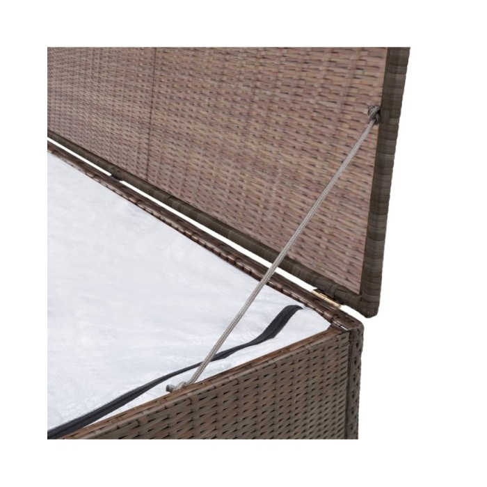 Boîte de rangement de jardin Marron 120x50x60 cm Résine tressée