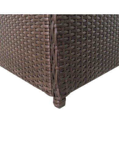 Boîte de rangement de jardin Marron 120x50x60 cm Résine tressée