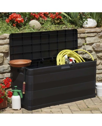 Boîte de rangement de jardin Noir 117x45x56 cm