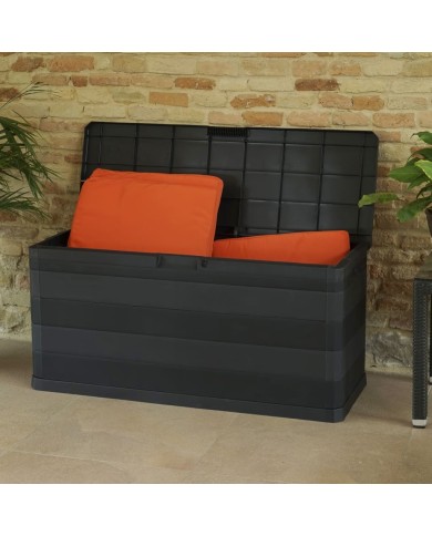 Boîte de rangement de jardin Noir 117x45x56 cm