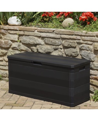 Boîte de rangement de jardin Noir 117x45x56 cm