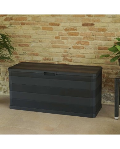Boîte de rangement de jardin Noir 117x45x56 cm