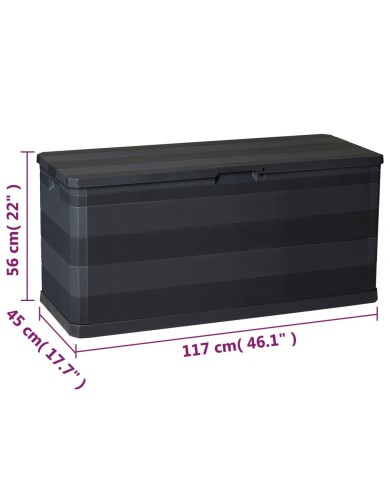Boîte de rangement de jardin Noir 117x45x56 cm