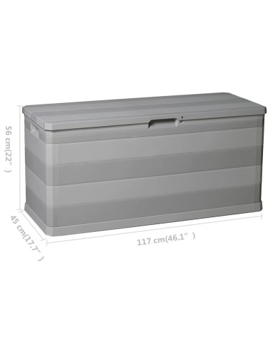 Boîte de rangement de jardin Gris 117x45x56 cm