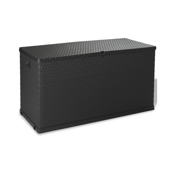 Boîte de stockage de jardin Anthracite 120x56x63 cm PP Rotin