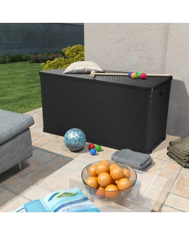 Boîte de stockage de jardin Anthracite 120x56x63 cm PP Rotin