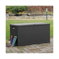 Boîte de stockage de jardin Anthracite 120x56x63 cm PP Rotin