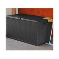 Boîte de stockage de jardin Anthracite 120x56x63 cm PP Rotin