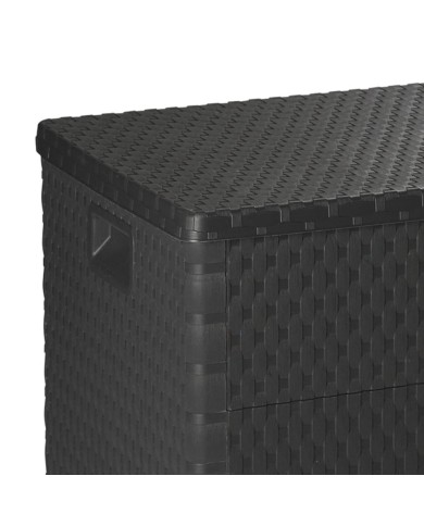 Boîte de stockage de jardin Anthracite 120x56x63 cm PP Rotin