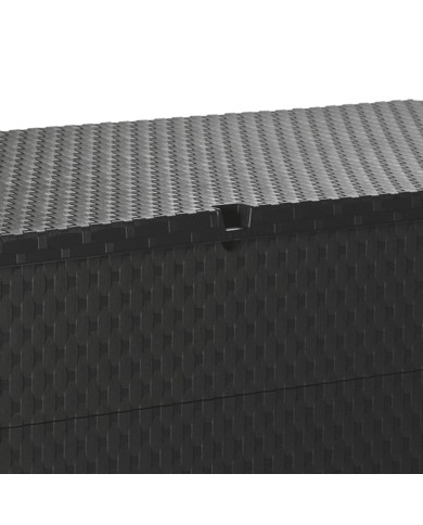 Boîte de stockage de jardin Anthracite 120x56x63 cm PP Rotin